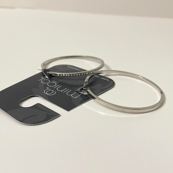 Minicci Silver Tone Hoop Earrings Lot of 2 - Picture 7 of 16